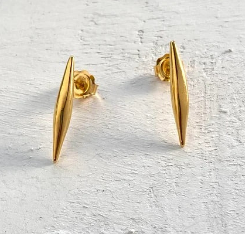 BEA JARENO - Afiok Small Quill Single stud in 24ct Yellow Gold Vermeil