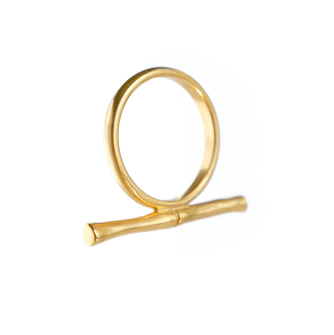 ROSITA BONITA - Bam Boo Cane ring gold vermeil