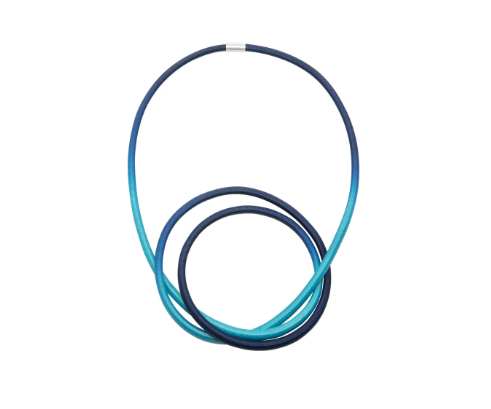 GILLY LANGTON Large twist earrings - sea/navy blue