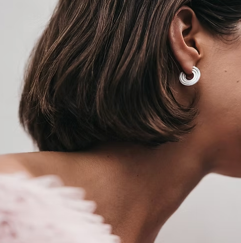 ELIN HORGAN - Vesta hoop earrings, silver