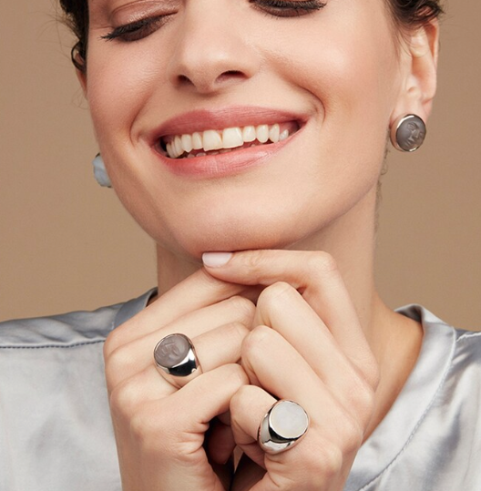 SIMON HARRISON JEWELLERY - Selene Ring Rhodium Grey Medium