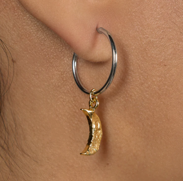 MOMOCREATURA - North star and moon hoop earrings