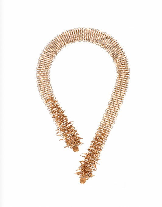 SIMON HARRISON JEWELLERY - Dionysus Bear Claw Large Chainmail gold necklace