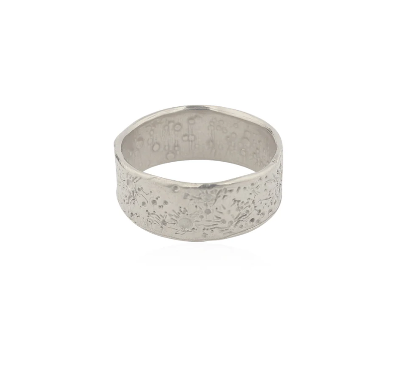 MOMOCREATURA - Moon crater ring 6mm silver