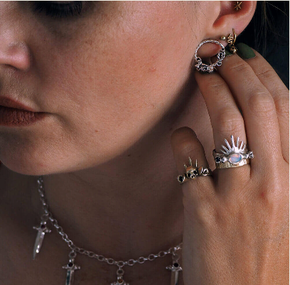 SLAB - Roserta Rose Wreath Earrings, Sterling Silver