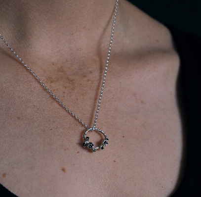 SLAB - Roserta Rose Wreath Necklace, Sterling Silver