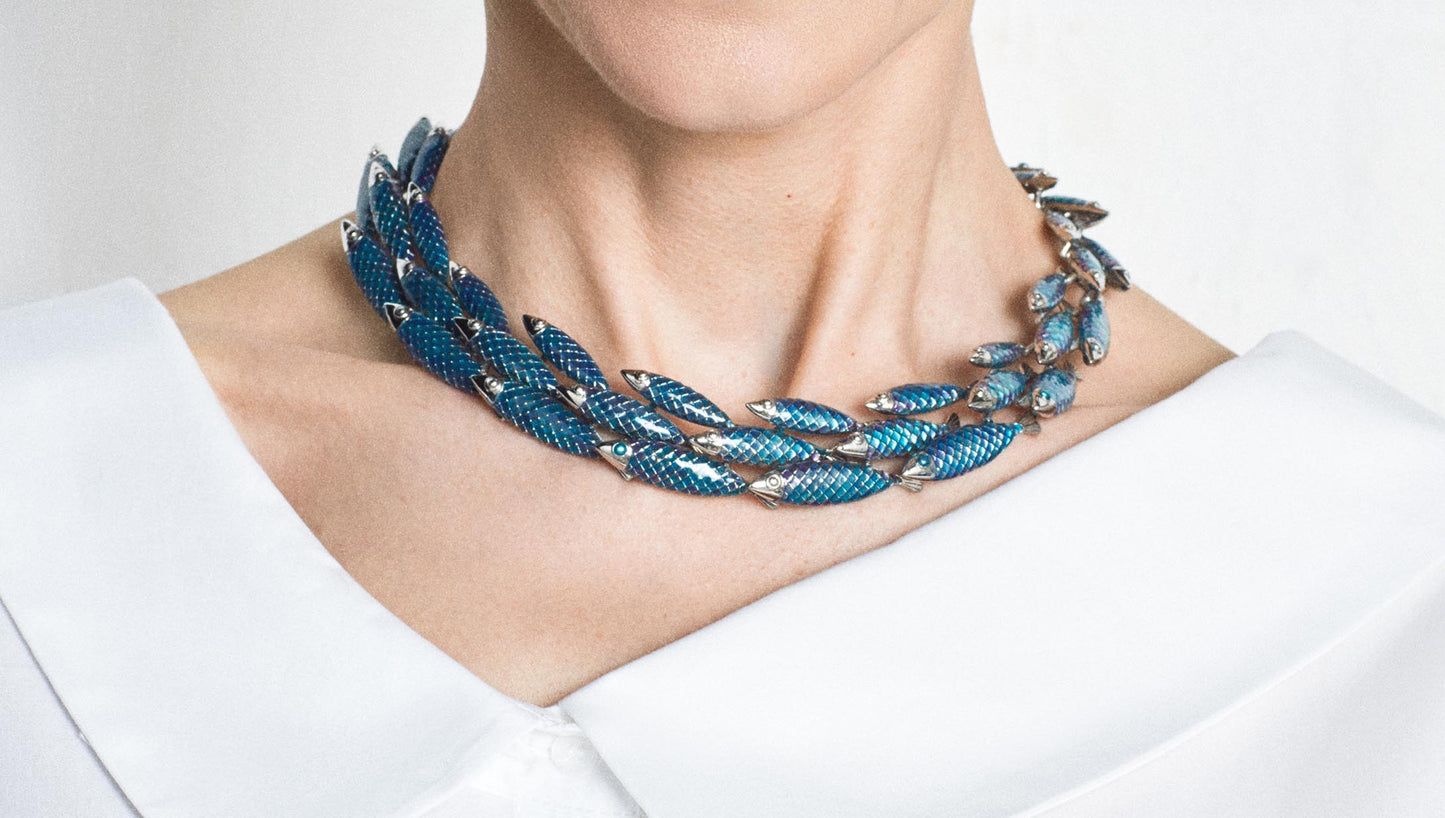 SIMON HARRISON JEWELLERY- Electra Necklace stainless steel green/multi