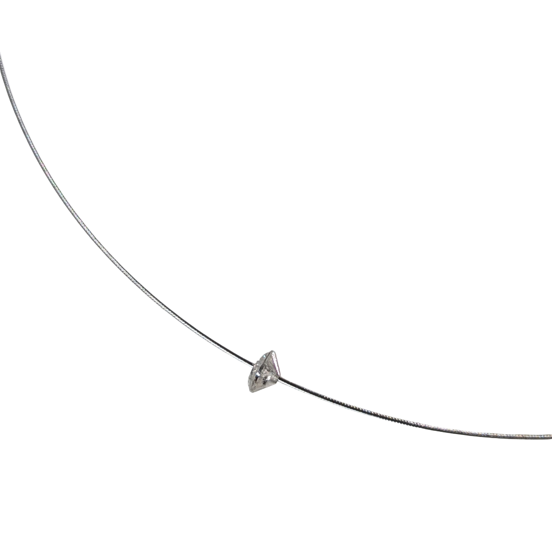 ANNE MORGAN - Salt and Pepper Diamond 0.65ct & Steel Cable