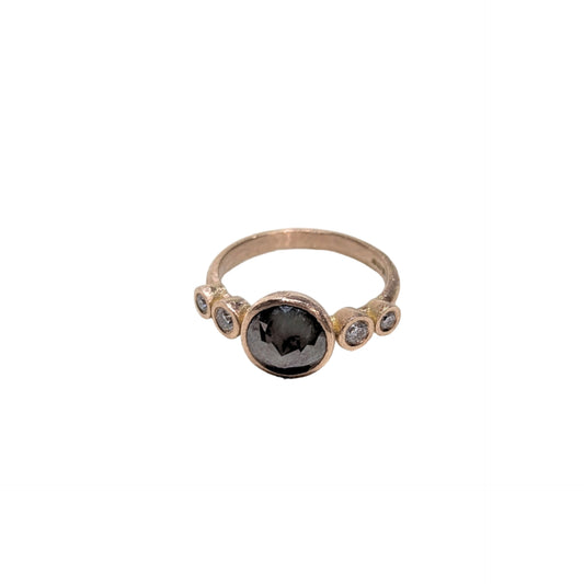 'Jessie' Red Rose Cut Brown Diamond 18ct Rose Gold Ring