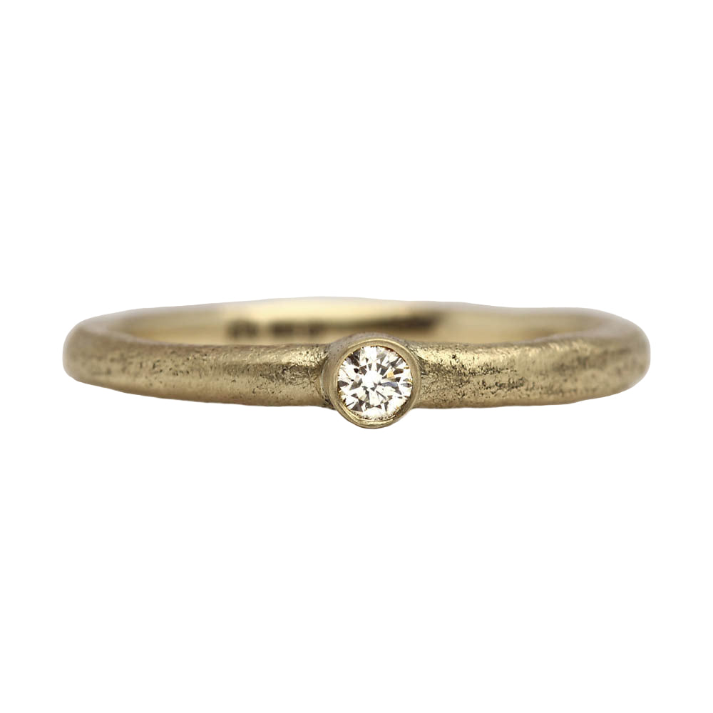 JUSTIN DUANCE - Sandcast Comfort Ring with White Diamond