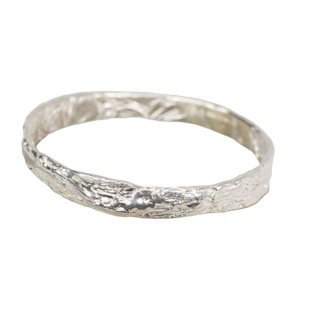 Bangle with Textural Qualities - Bark and water