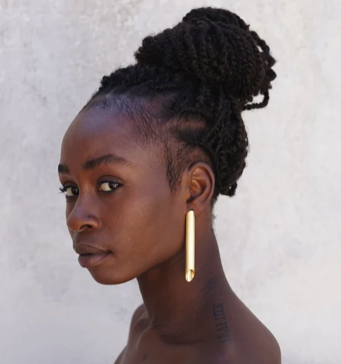 LAKALUKA PENNE - Statement Gold Plated Tube Earrings