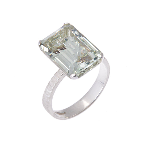 KATHARINE DANIEL- Stepping Out Silver and Mint Quartz Cocktail Ring