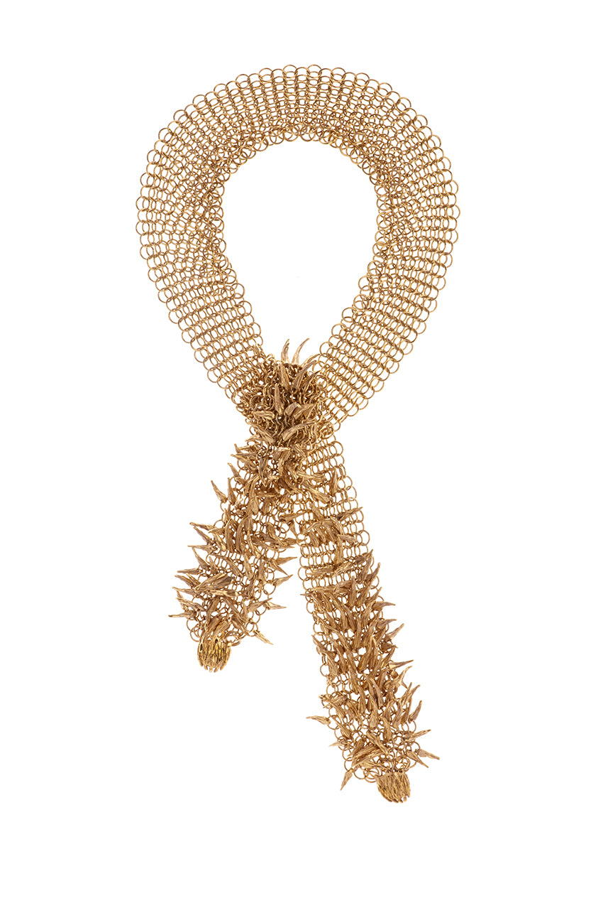 SIMON HARRISON JEWELLERY- Dionysus Bear Claw Large Chainmail gold necklace