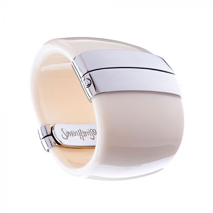 SIMON HARRISON JEWELLERY- Maia Cream Stainless Steel Bangle