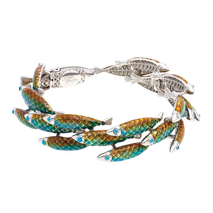 SIMON HARRISON JEWELLERY - Electra Bracelet Stainless Steel Green Multi