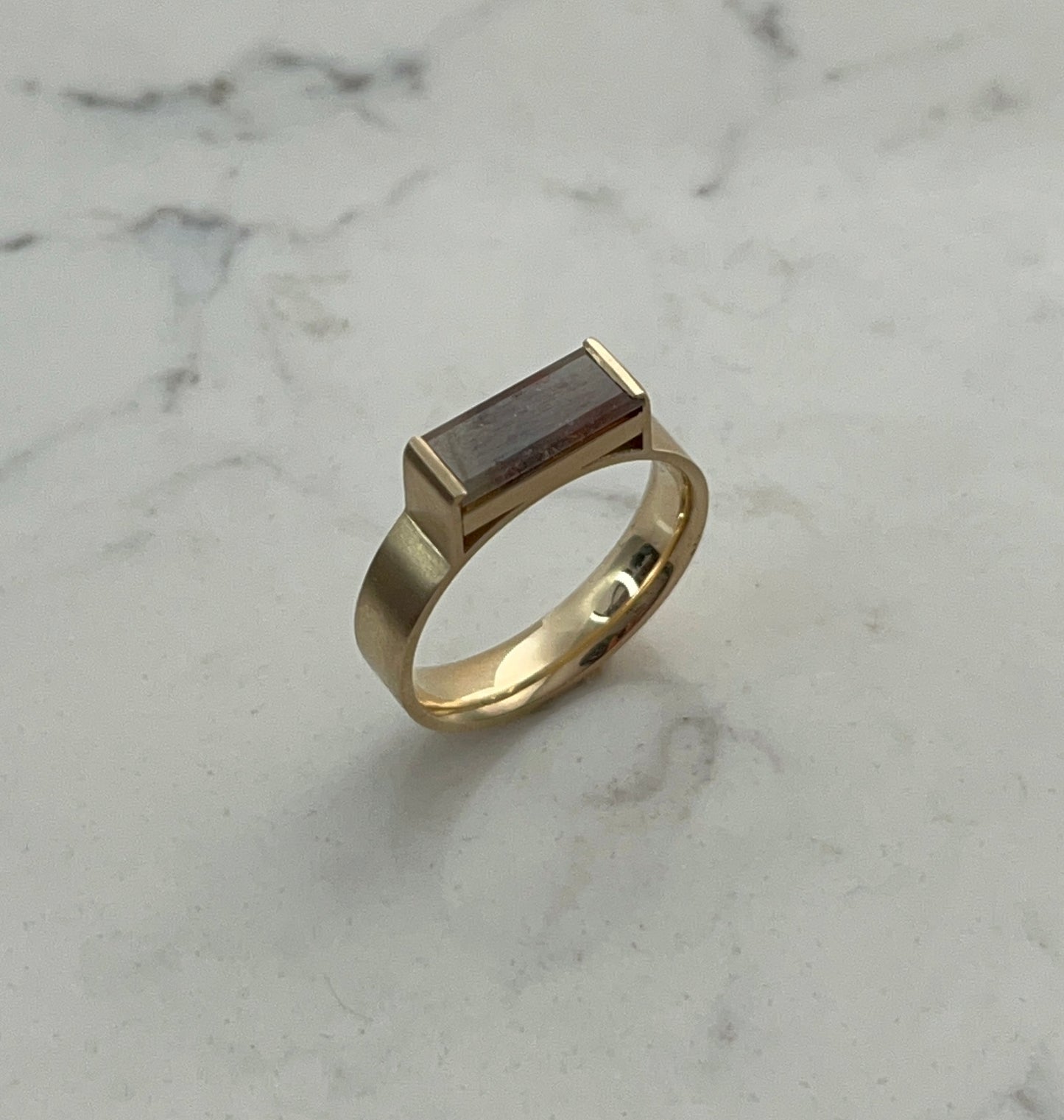 9ct Yellow Gold 1.33ct Rust Diamond Baguette Ring