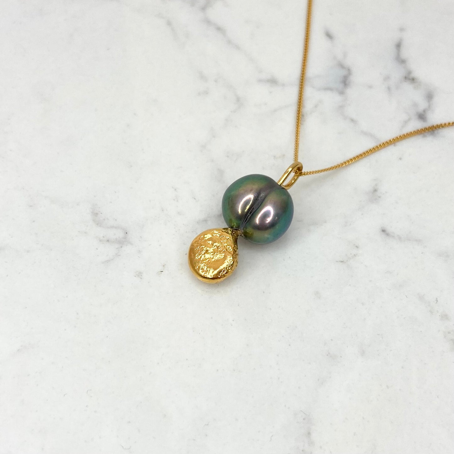ANNE MORGAN - Margot Moondot Drop Single Pearl Necklace