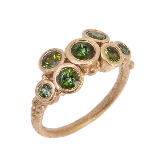 ANNE MORGAN - Connie Ring with Green Tourmalines