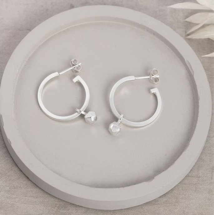 ELIN HORGAN - Small Luna Hoope Earrings, Silver