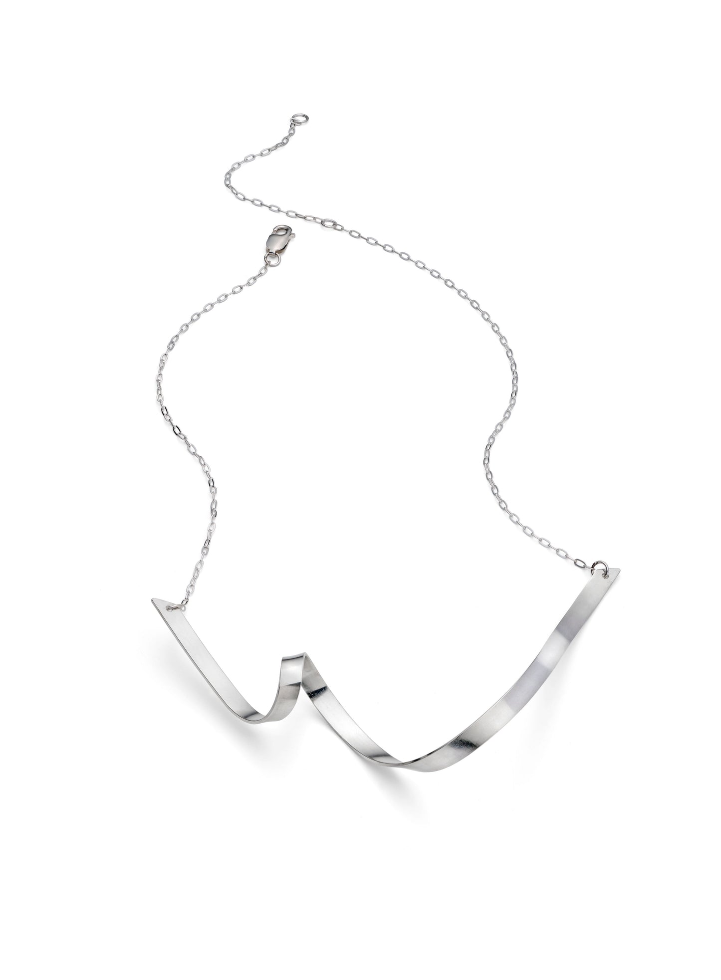 JODIE HOOK - Medium sterling silver loop V necklace 4mm