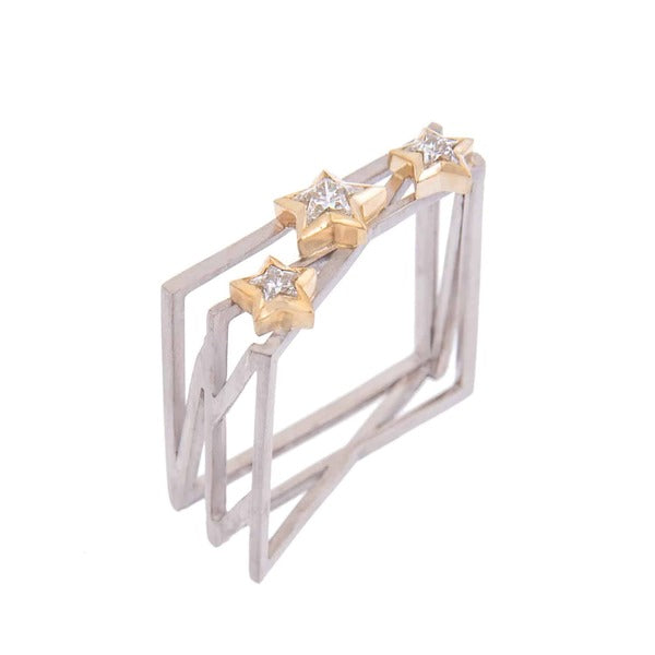 KATHARINE DANIEL - Seren Star Ring - 18ct white and yellow gold