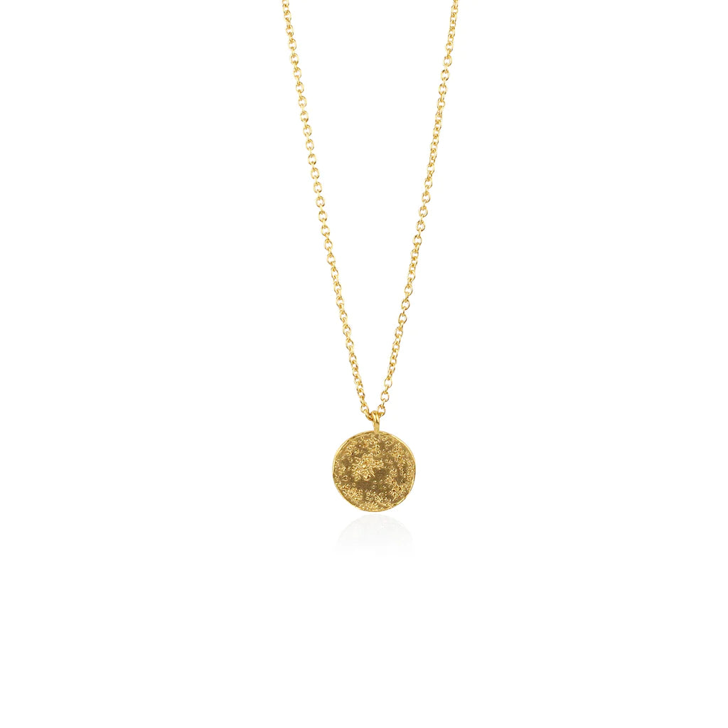 MOMOCREATURA- Moon Disc Necklace Gold Vermeil