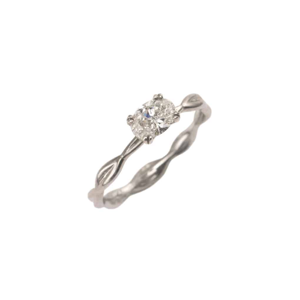 KATHARINE DANIEL - Platinum and Canadian oval diamond solitaire ring