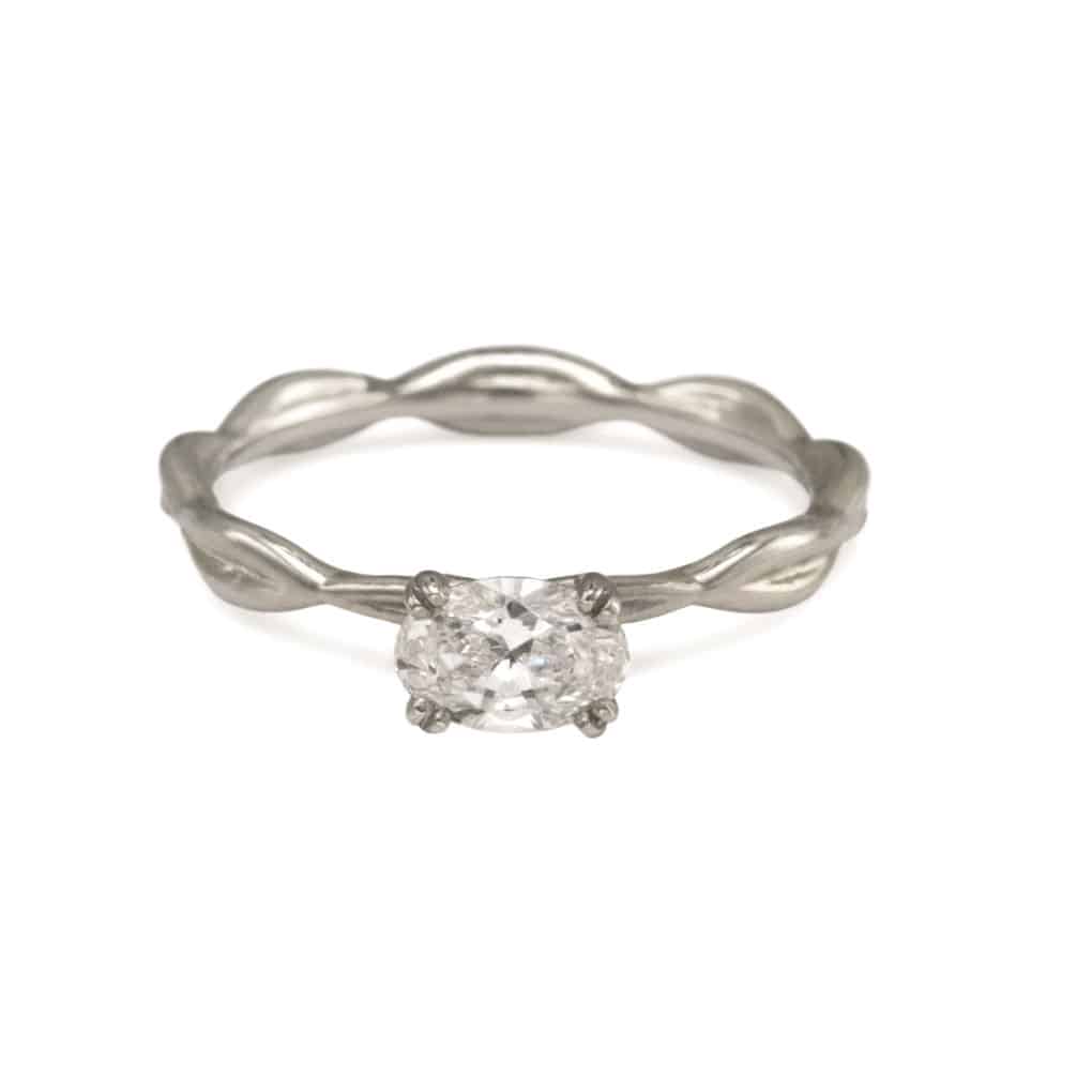 KATHARINE DANIEL - Platinum and Canadian oval diamond solitaire ring