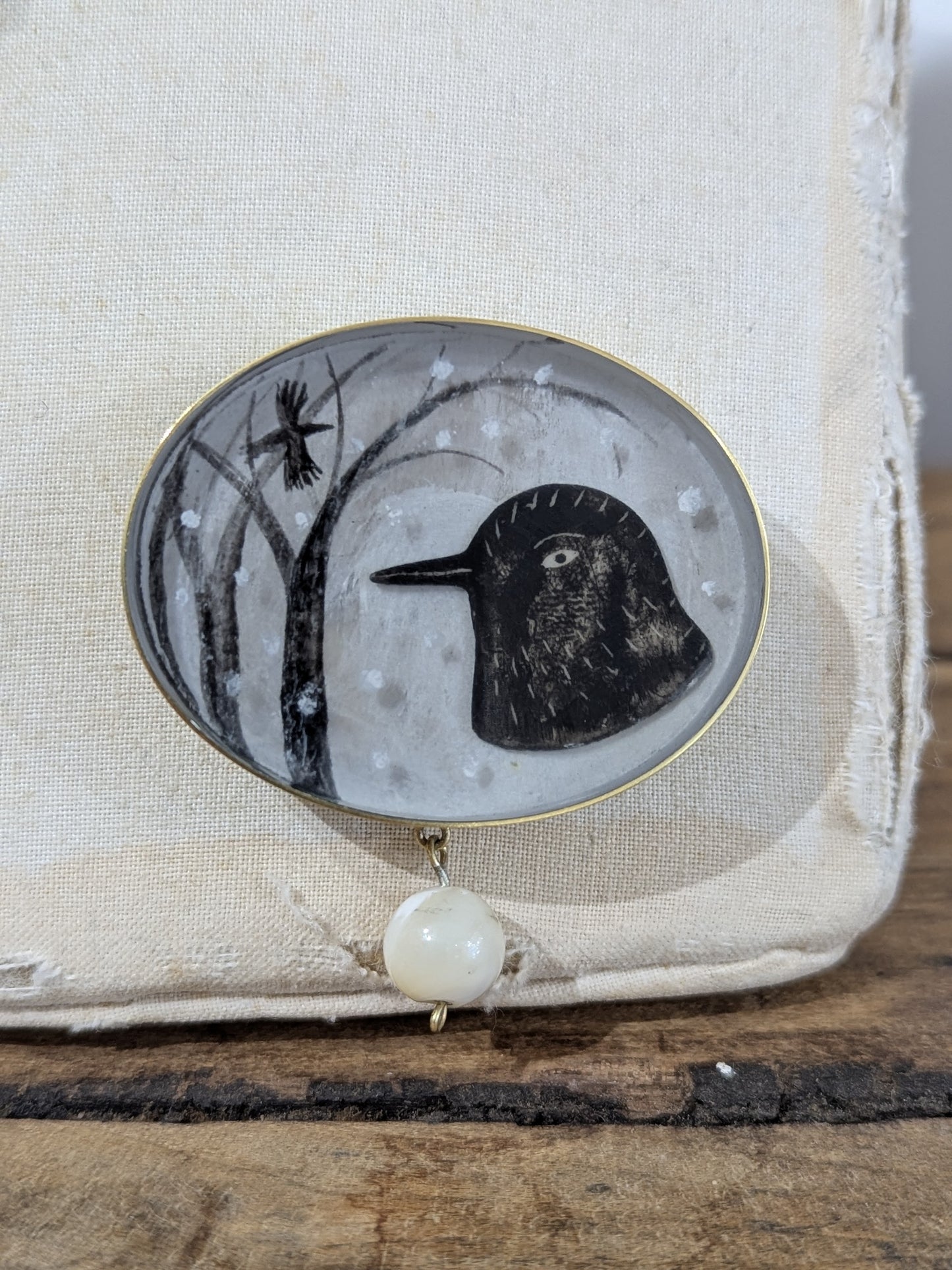 RACHEL LARKINS - Rookery, Large oval brooch
