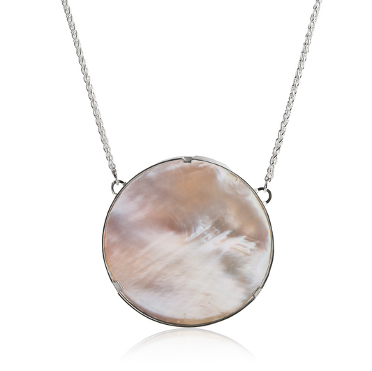 ANNE MORGAN - Seren-Y-Mor Mother of Pearl pendant on silver chain