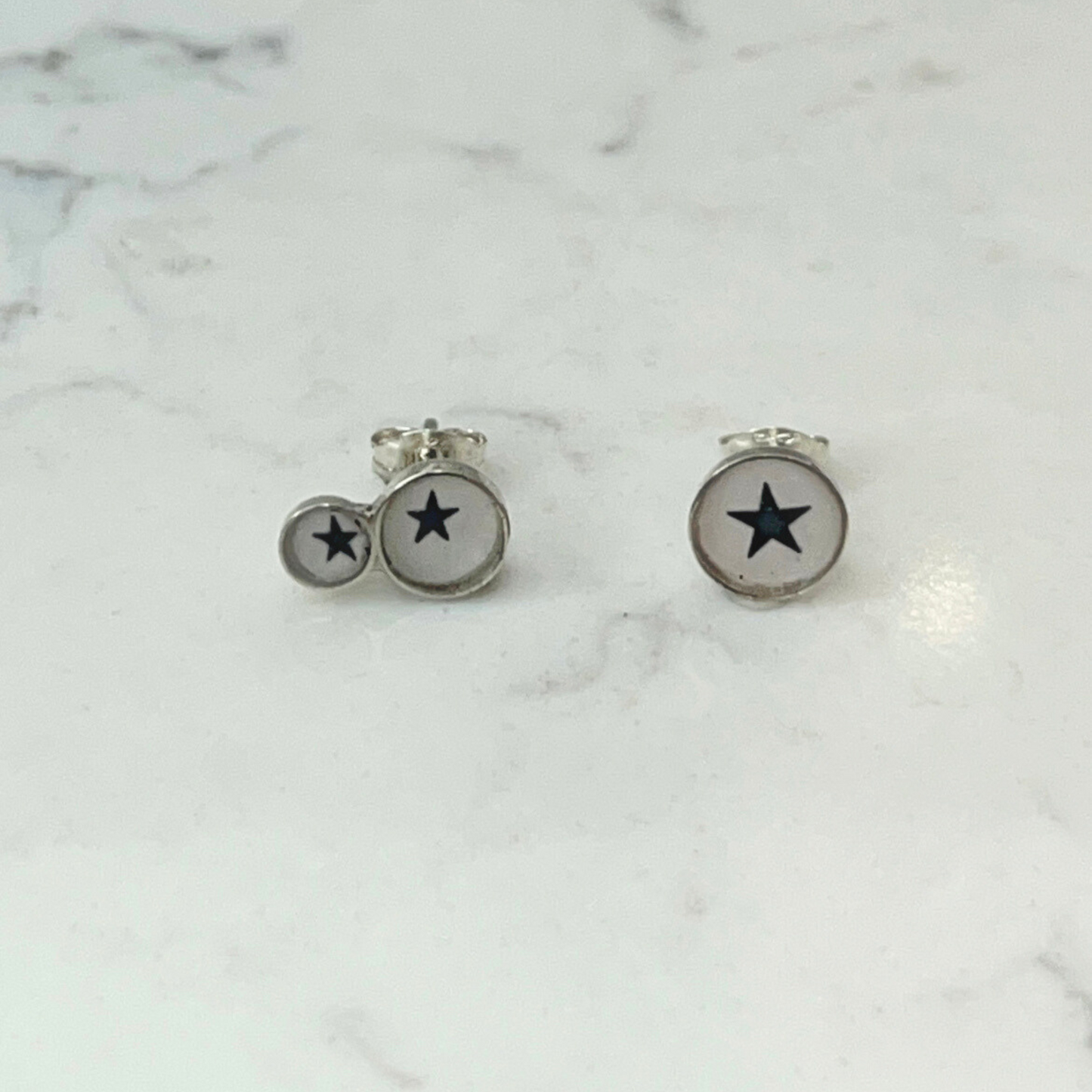 CLARE COLLINSON - Offset Sterling Silver Studs - Stars