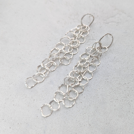 BEA JARENO - Afiok Medium Cascade Earrings Recycled Sterling Silver