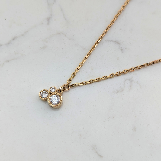 KATE HODGSON - 18ct Yellow Gold Three Stone Diamond Set Pendant