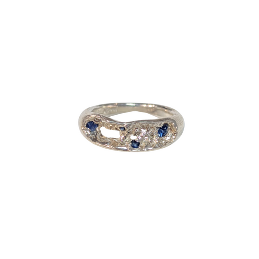 CLAIRE QUICK - Beneath the Surface -Silver  & Multiple Blue Sapphire ring