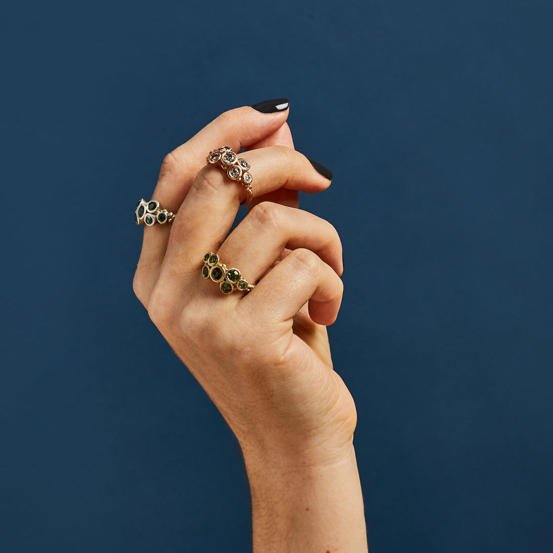 ANNE MORGAN - Connie Ring with Parti Sapphires