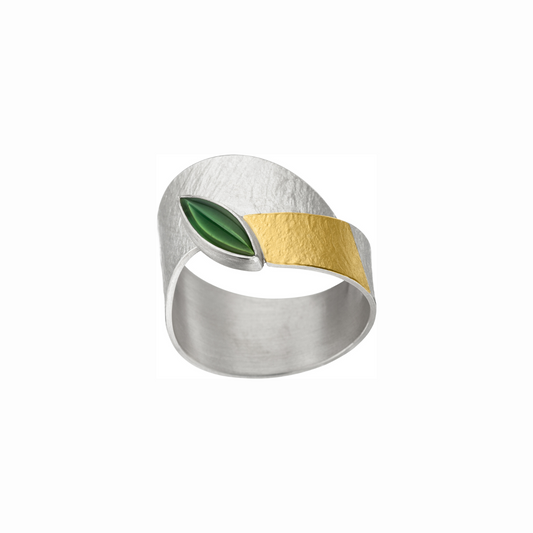 MANU SCHMUCK - Tourmaline Silver and Gold Ring