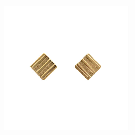 CARA TONKIN - Metropolis Square Stud Earrings- Gold Vermeil