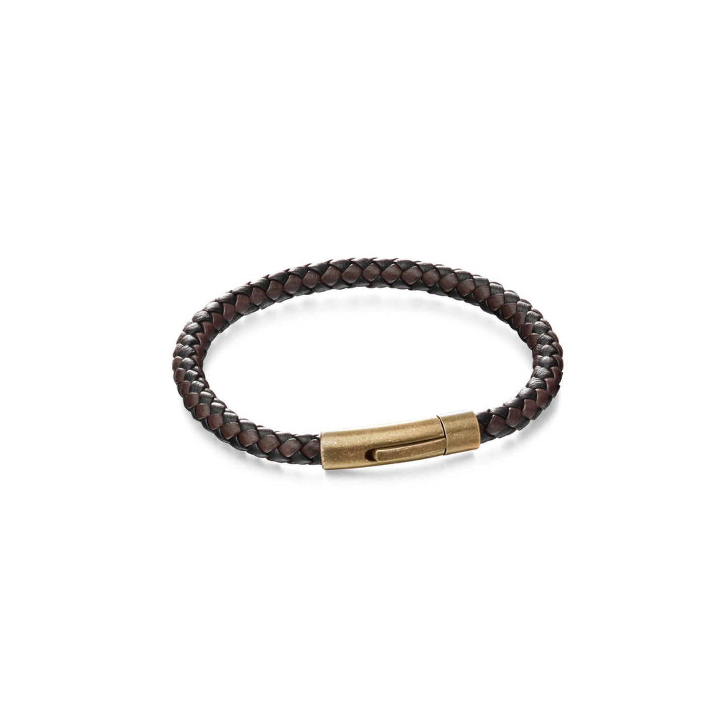 FRED BENNETT - Brown leather woven bracelet