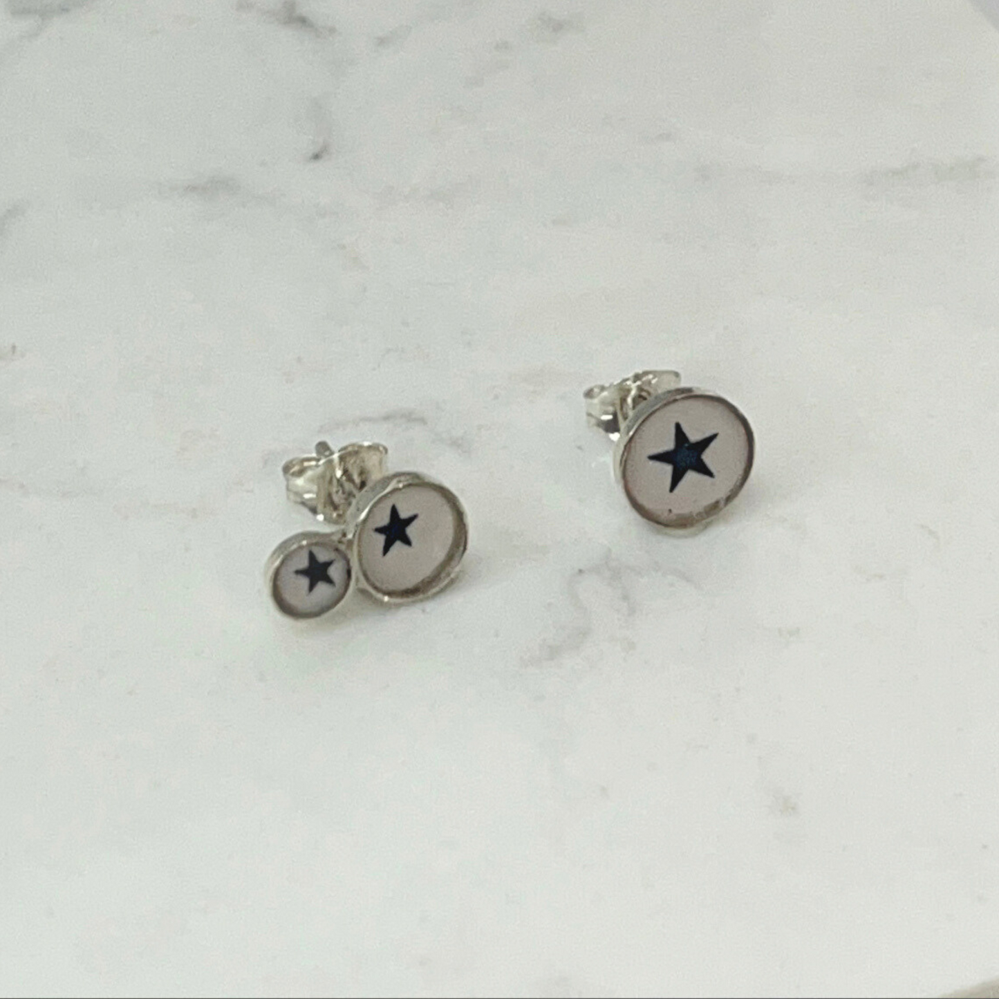 CLARE COLLINSON - Offset Sterling Silver Studs - Stars