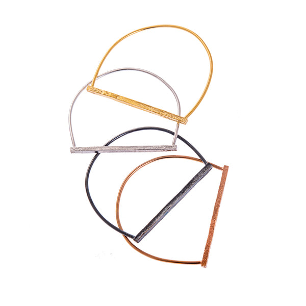 ANNE MORGAN -  Bar Bangles Rose Gold Plated/Yellow Gold Plated Silver
