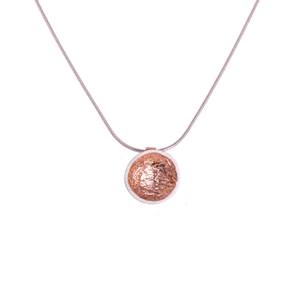ANNE MORGAN - Moondrop Rose Gold Pendant 18"snake chain