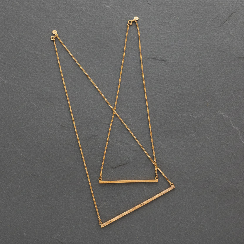 ANNE MORGAN  Bar Necklaces Small Gold Plated