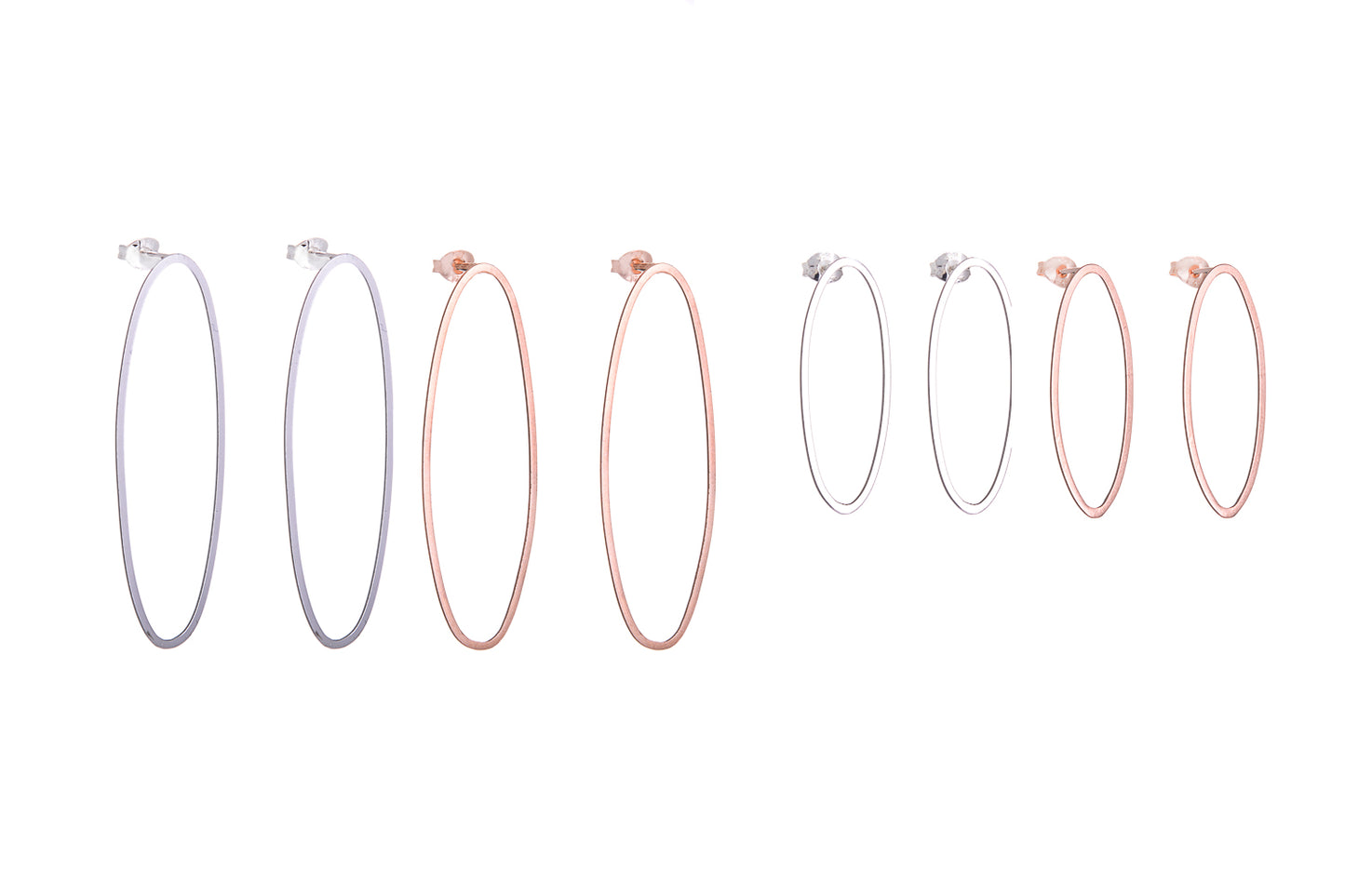 ANNE MORGAN -  Oval Earrings Rose Gold Platted