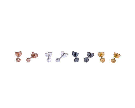 ANNE MORGAN JEWELLERY - Moon dot studs - rose gold or gold plated