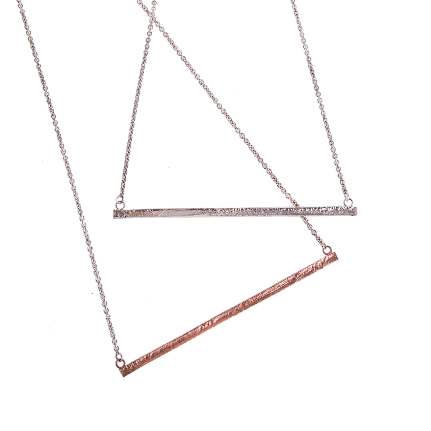 Small silver bar on sale necklace