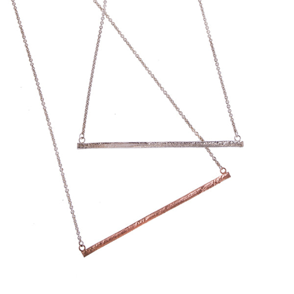 ANNE MORGAN - Bar Necklaces Large in Oxidised and Silver