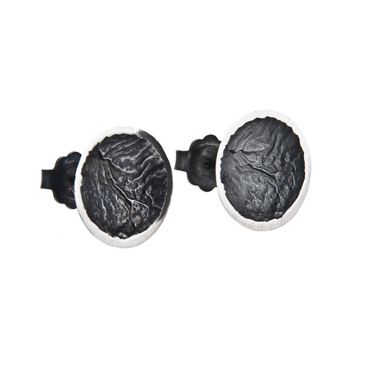 ANNE MORGAN  Moondrop Oxidised Silver Studs