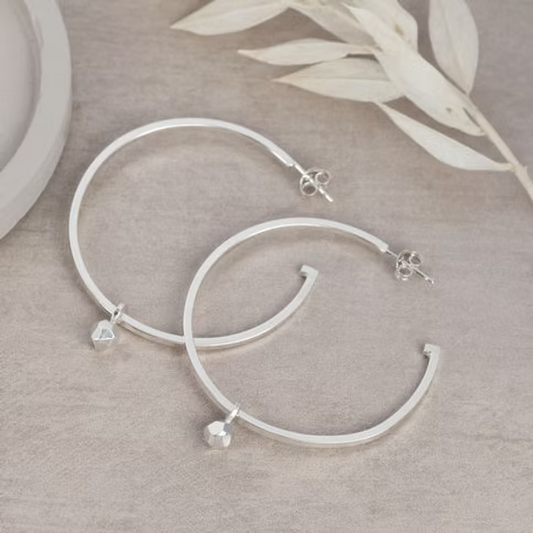 ELIN HORGAN - Large Luna Hoop Earrings, Silver