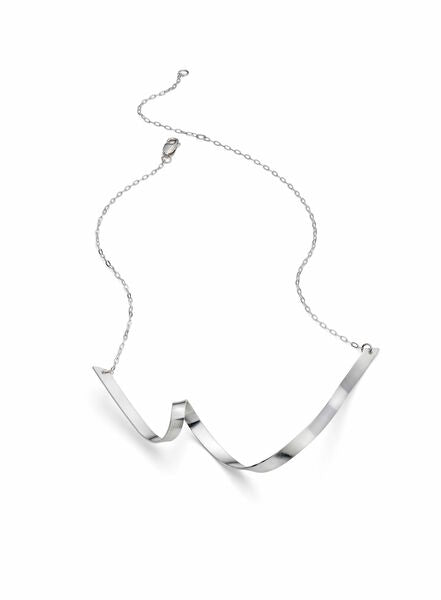 JODIE HOOK - Medium Silver Loop V Necklace - 4mm